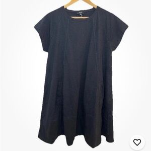 Me+Em Slub Jersey Raglan Seam Dress Black Pockets Oversized Plus 14